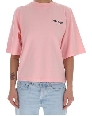 Palm Angels Logo-Print T-Shirt - Pink