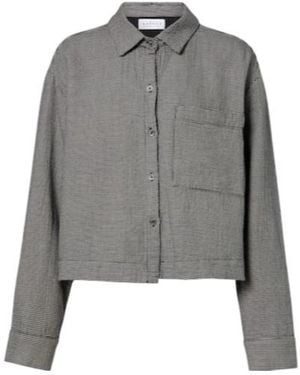 Velvet By Graham & Spencer Adeline Houndstooth Cotton Shirt - Grey