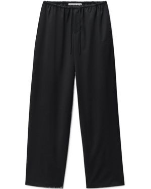 Alexander Wang Drawstring-Fastening Logo-Detail Trousers - Black