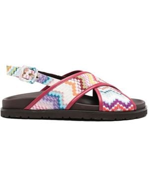 Missoni Zigzag Strap Sandals - Red
