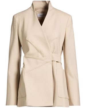 Max Mara Solid-Colored Belted Coat - Natural