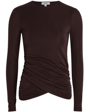 Agolde Eve Draped Jersey Top - Brown
