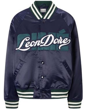 Aimé Leon Dore Satin Padded Varsity Jacket - Blue