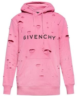 Givenchy Archetype Hoodie With Destroyed Effect - Pink