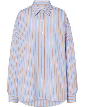 Dries Van Noten Striped Cotton Shirt - Blue