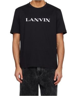Lanvin Embroidered Cotton T-Shirt - Black