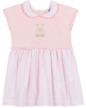 Moschino Logo-Embroidered Dress - Pink