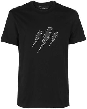 NEIL BARRETT｜SHORT-SLEEVED ROUND NECK T-SHIRTS (Jurassi Neil Barrett Jurassic Park Print T-shirt | Black | FARFETCH