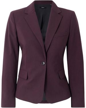Theory Wool Blend Suit Jacket - Purple