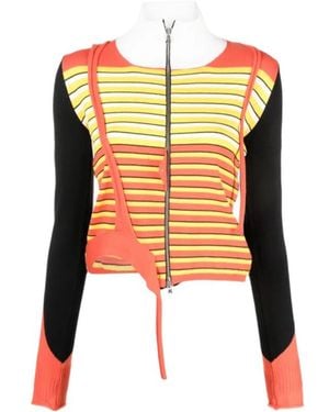 OTTOLINGER Asymmetric Stripe-Pattern Cardigan - Multicolor