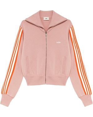 Autry Stripe-Detail Zip-Fastening Hacket - Pink