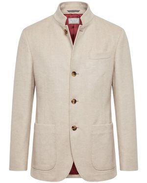 Brunello Cucinelli Long Sleeve Casual Jacket - Natural