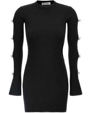 Mach & Mach Mach Mach Bow Detailed Knitted Dress - Black