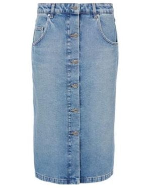Stella McCartney Chain-Detail Denim Midi Skirt - Blue