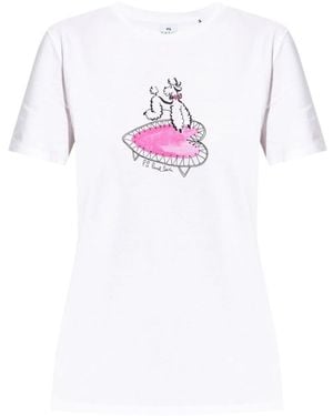Paul Smith Ps Paul Smith Logo Printed Crewneck T-Shirt - White