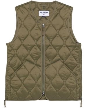 Sebago Quilted Zip-Front Vest - Green