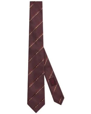 Gucci Diagonal Horsebit Silk Jacquard Tie - Purple