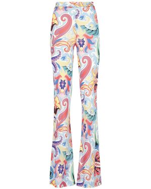 Etro Paisley-Printed Flared Trousers - White