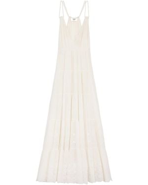 Celine Embroidered Long Dress - White