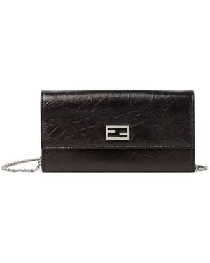 Fendi Tube Continental With Chain - White