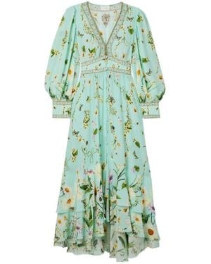 CAMILLA Crystal-Embellished Printed Silk Crepe De Chine Maxi Dress - Green