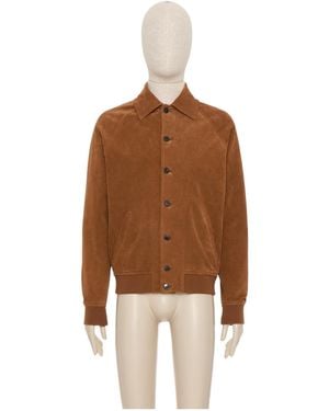Valentino Button-Up Long-Sleeved Bomber Jacket - Brown