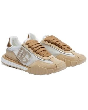 Dolce & Gabbana Athletic Suede-Trimmed Sneakers - Multicolor