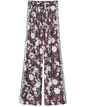 forte_forte Jacquard Trousers Peonia My Love - White