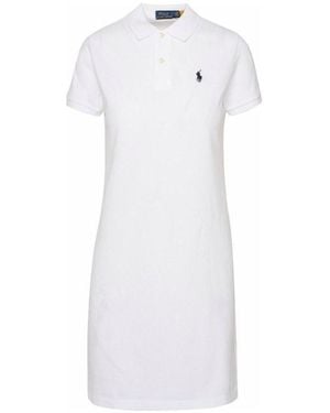 Polo Ralph Lauren Logo Embroidered Polo Dress - White