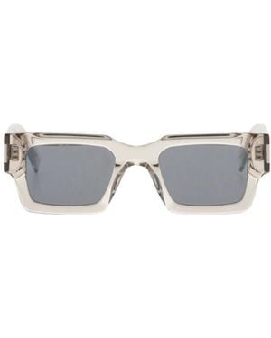 Saint Laurent Eyewear Rectangular Frame Sunglasses - Metallic