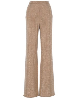 GIUSEPPE DI MORABITO Embellished Wide-Leg Trousers - Natural