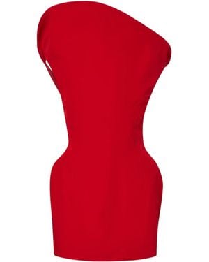 Magda Butrym Asymmetric Cotton-Blend Minidress - Red