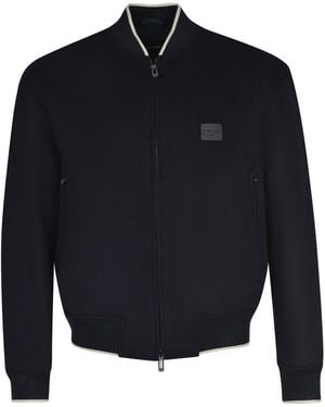 Emporio Armani Ribbed Collar Jacket - Blue