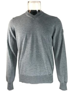 EA7 Small V-Neck Long-Sleeved Jumper - Grey