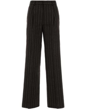 Pt Pantaloni Pt Torino Lola Pinstripe Wide-Leg Pants - Black