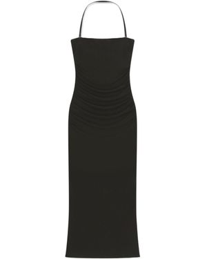 Nanushka Ruched Halterneck Midi Dress - Black