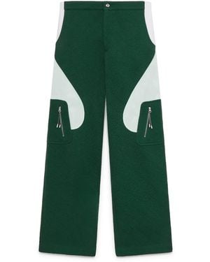 CASABLANCA Quilted Panelled Trousers - Green