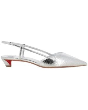 Christian Louboutin Miss Z Slingina Slingback Pointed-Toe Court Shoes - White