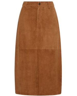 Marella Slit-Detail Skirt - Brown
