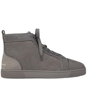 Christian Louboutin Louis Canopy Suede High-Top Trainers - Grey