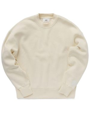 Ami Paris Logo Patch Crewneck Sweatshirt - White