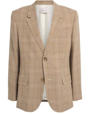 Ami Paris Ami Checked Single-Breasted Blazer - Natural