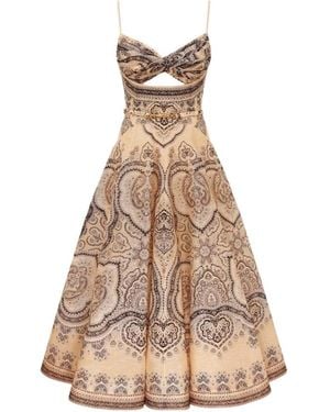 Zimmermann Luna Twist Midi Dress - Natural
