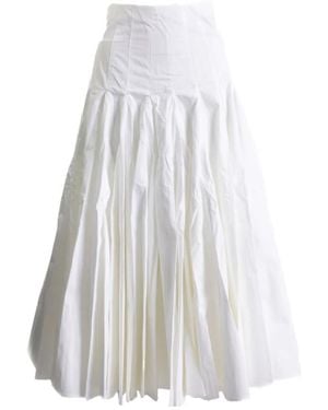 Jacquemus Pleated Cotton Midi Skirt - White