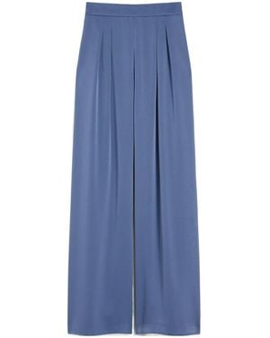 Max Mara Satin Track Trousers - Blue