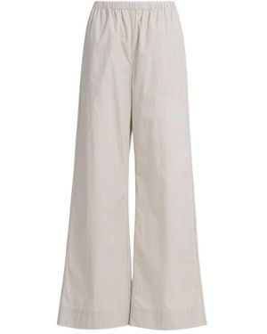 By Malene Birger Striped Wide-Leg Casual Trousers - Grey