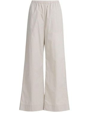 By Malene Birger Striped Wide-Leg Casual Trousers - Grey
