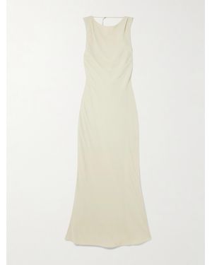 St. Agni Draped Cowl Midi Dress - White