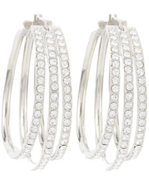 AMINA MUADDI Vittoria Crystal-Embellished Hoop Earrings - White