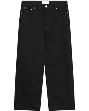 Ami Paris Ami Wide Leg Logo Patch Jeans - Black